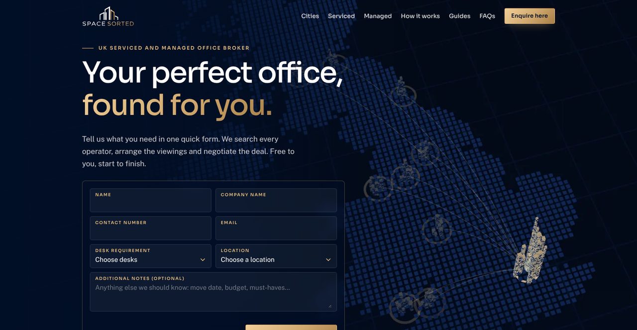 Space Sorted website on a desktop screen